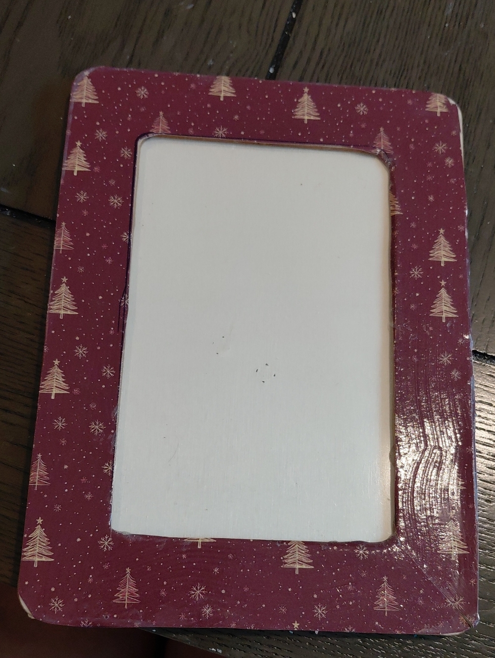 Holiday Burgundy Photo Frame with Gold Tree Pattern - Brand